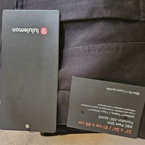 LuuLemon Men's pants Black, brand new with tags ABC SKIM 32 × 34